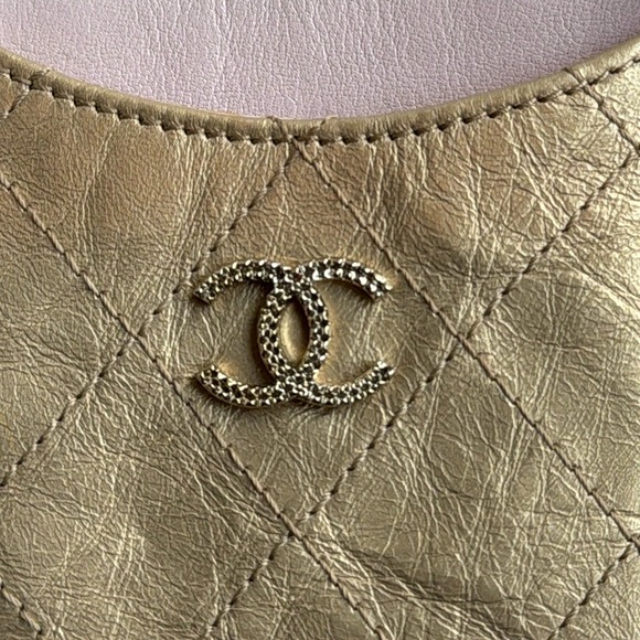 Rare CHANEL Quilted Wallet Lambskin Metallic ID Card Holder Gold Pink 2011 - Picture 2 of 7